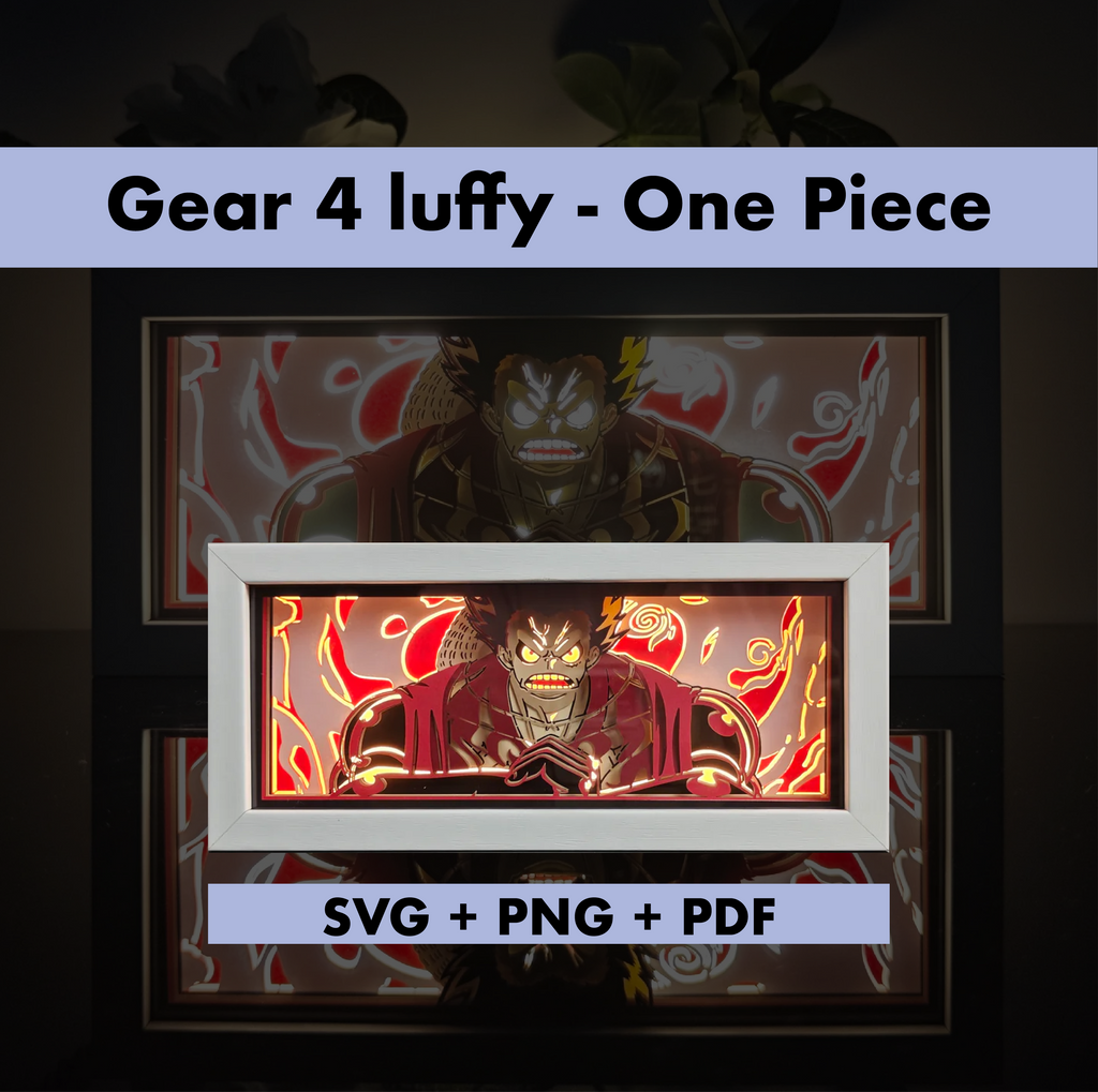 One Piece - Luffy 4 Template - 3D Anime Lightbox Template