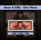 One Piece - Luffy 4 Template - 3D Anime Lightbox Template