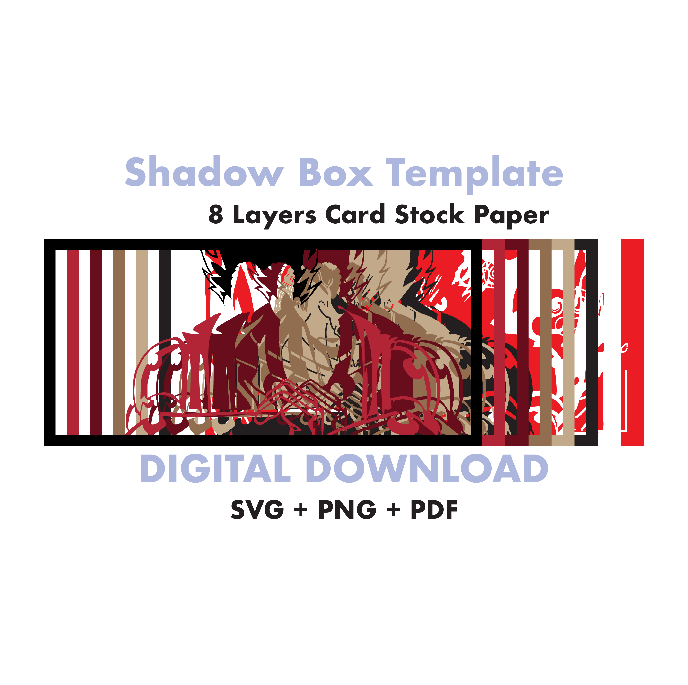 One Piece - Luffy 4 Template - 3D Anime Lightbox Template