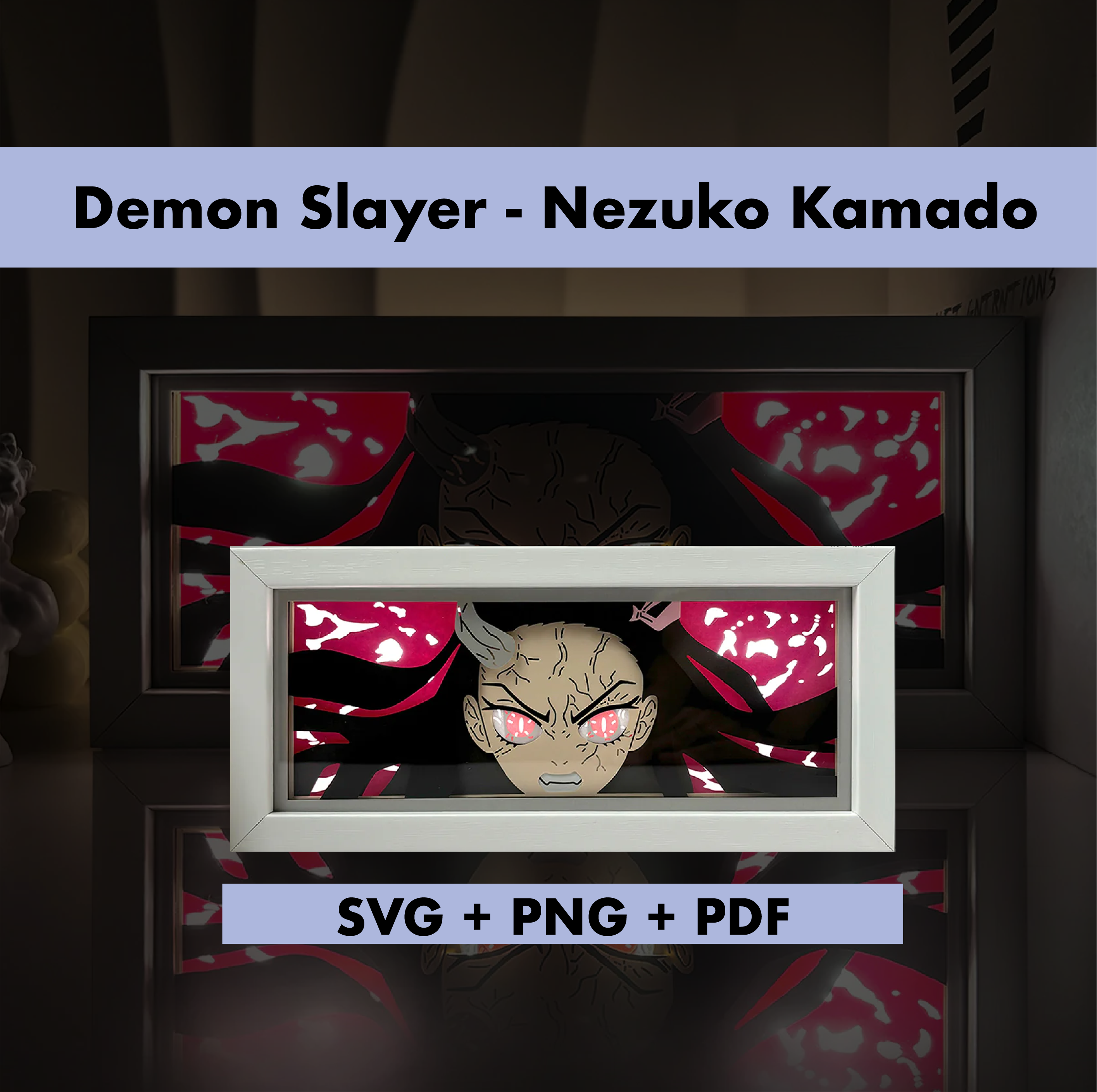 Demon Slayer - Nezuko Kamado Template - 3D Anime Lightbox Template