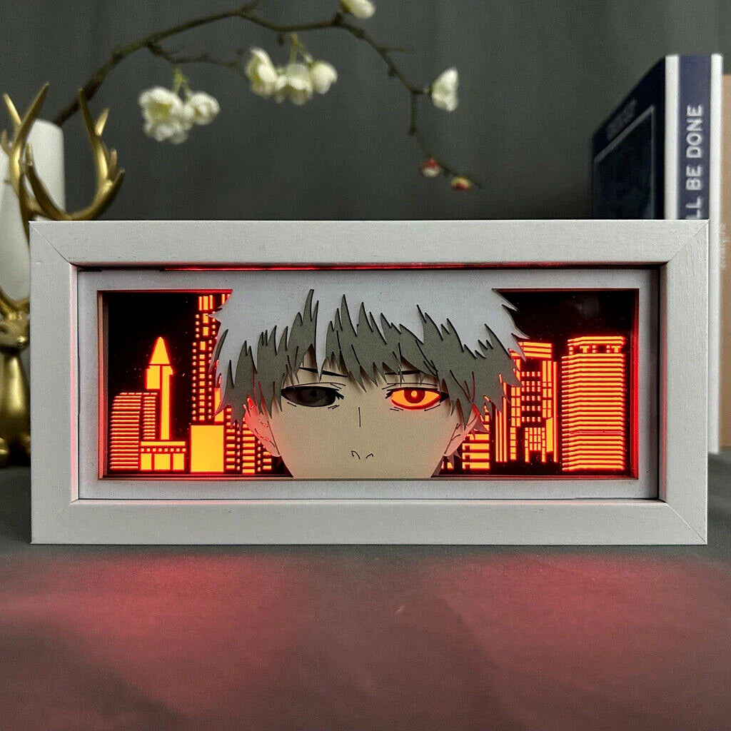 Tokyo Ghoul Ken Kaneki Color USB Anime Manga Decor Light Box Night Light Shadow Box