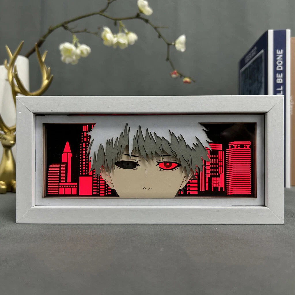 Tokyo Ghoul Ken Kaneki Color USB Anime Manga Decor Light Box Night Light Shadow Box