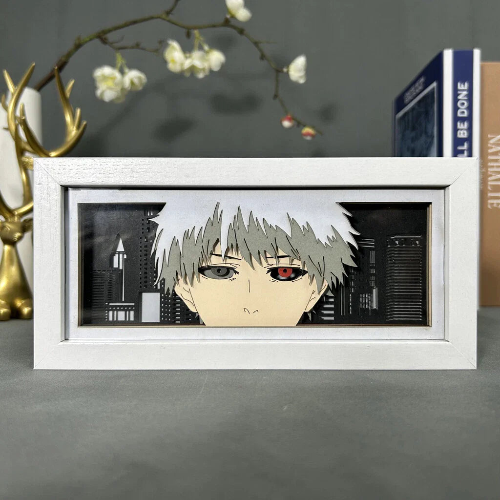 Tokyo Ghoul Ken Kaneki Color USB Anime Manga Decor Light Box Night Light Shadow Box