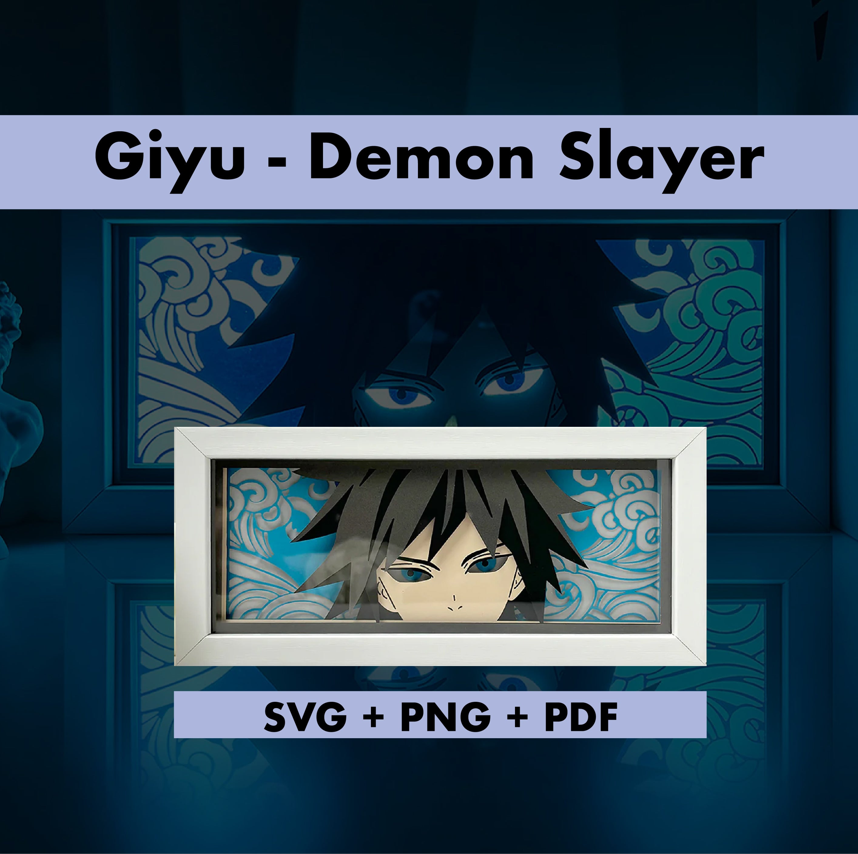 Giyu - Demon Slayer Template - 3D Anime Lightbox Template