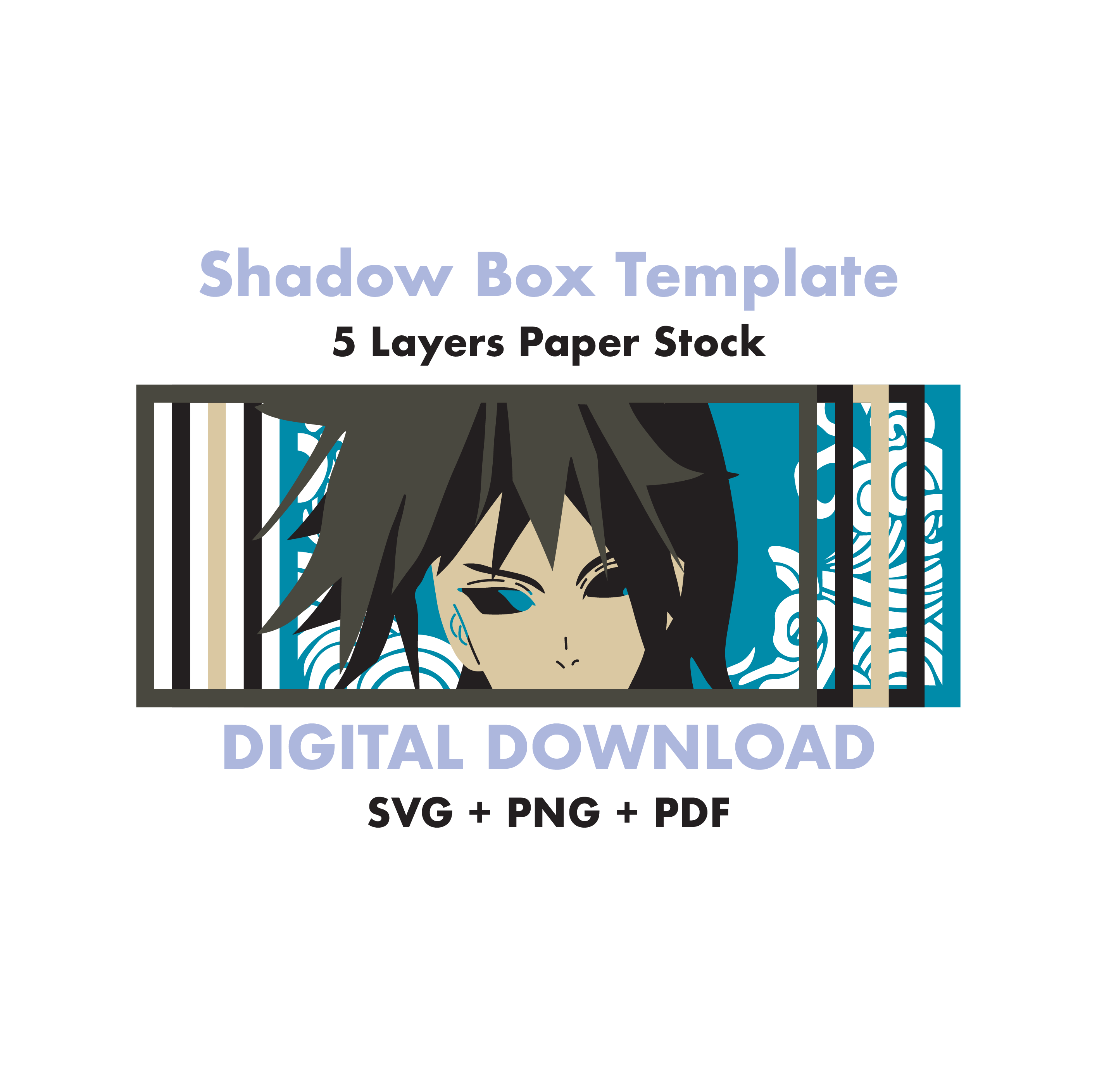 Giyu - Demon Slayer Template - 3D Anime Lightbox Template