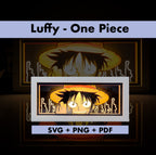 Luffy - One Piece Template - 3D Anime Lightbox Template