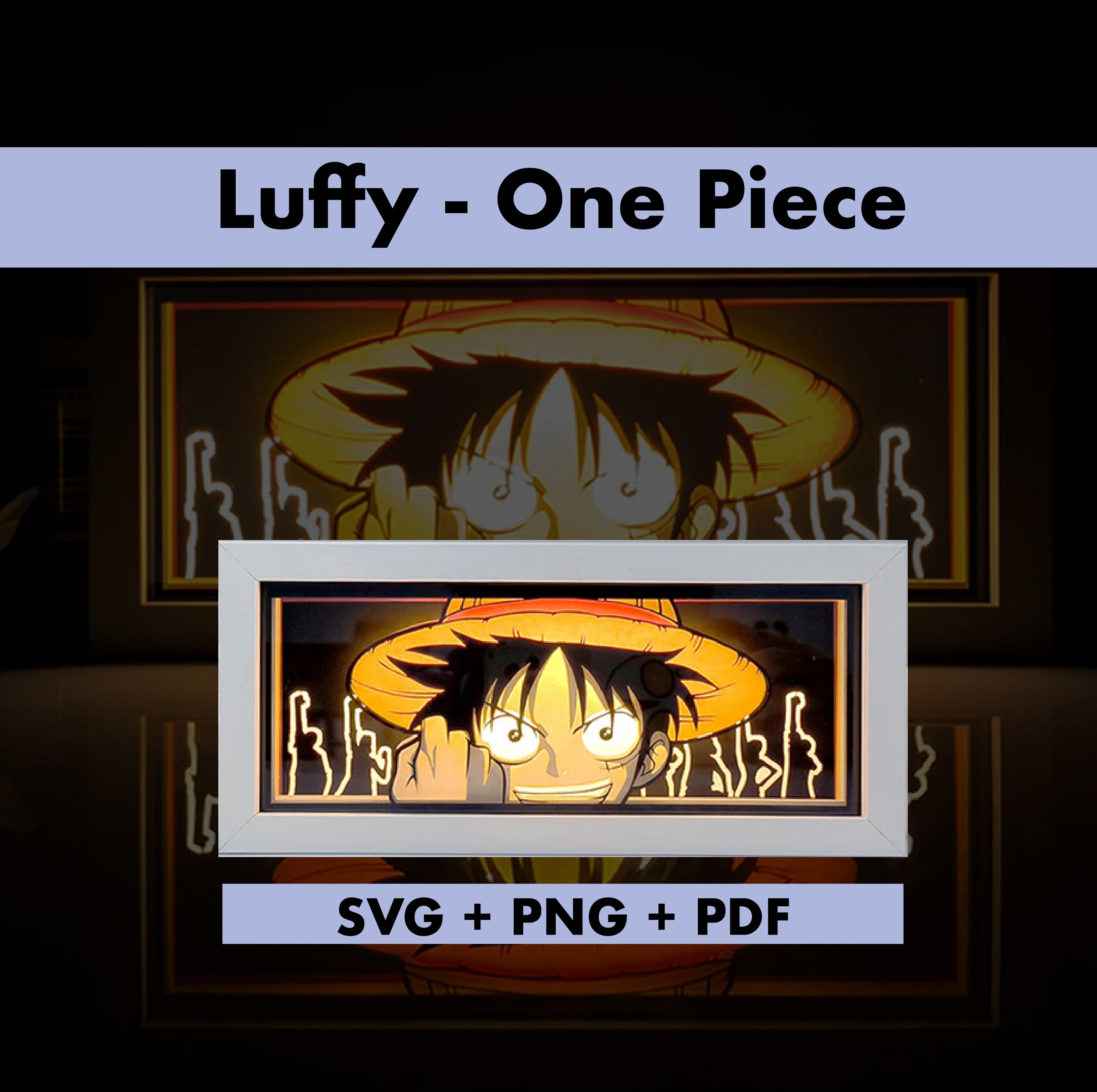 Luffy - One Piece Template - 3D Anime Lightbox Template