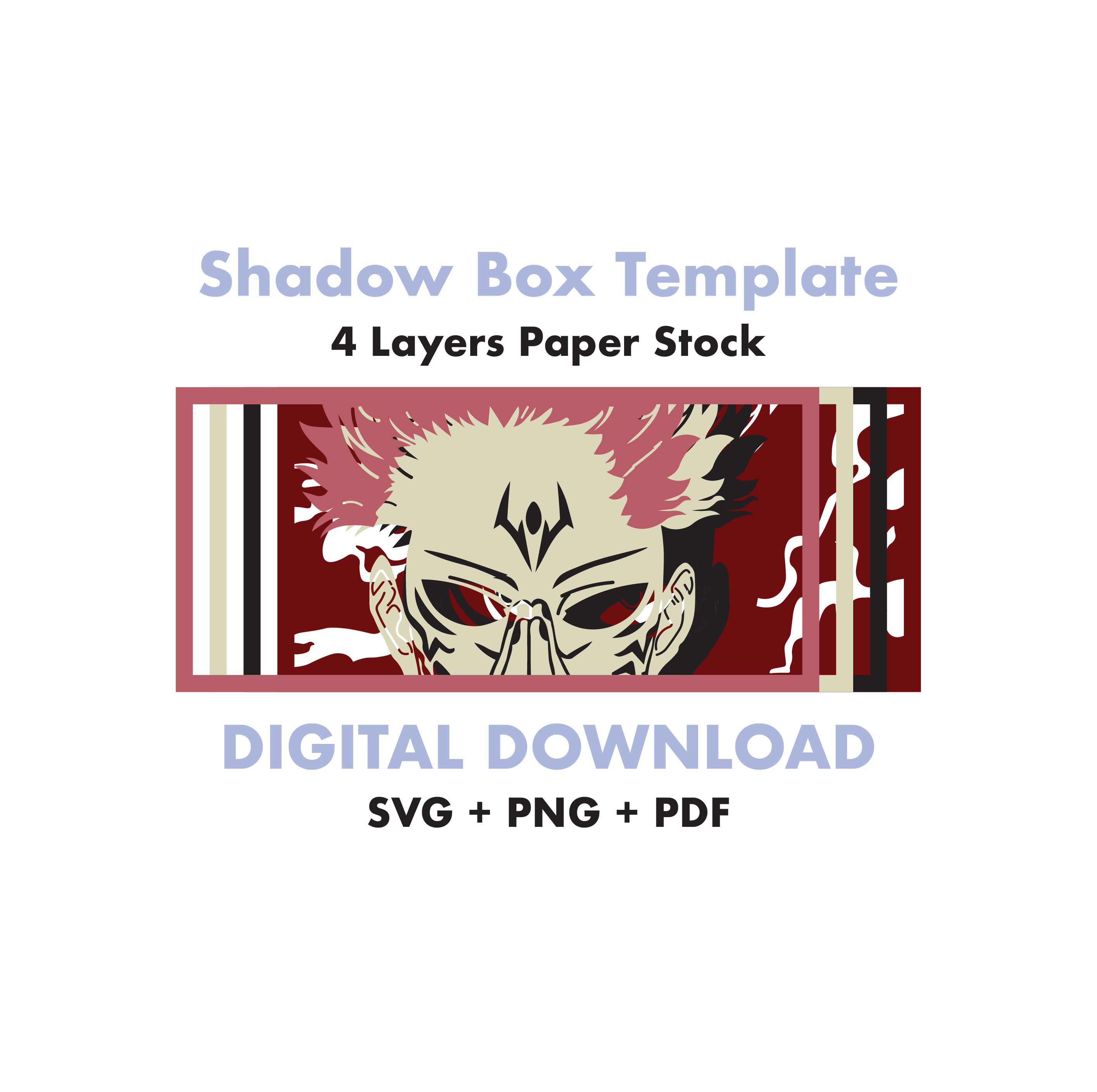 Sukuna - Jujutsu Kaisen Template - 3D Anime Lightbox Template
